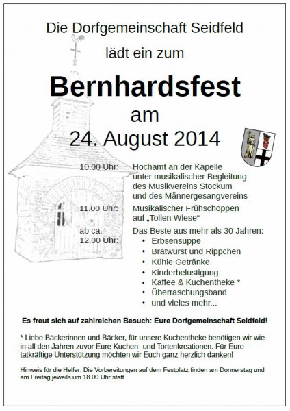 Flyer Bernhardsfest 2014
